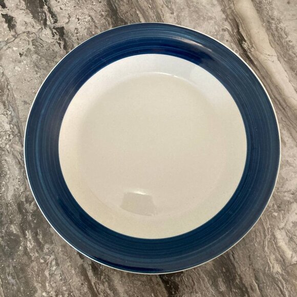 Todays Home Navy Blue Rimmed Dinner Plates 10” used - Picture 2 of 5